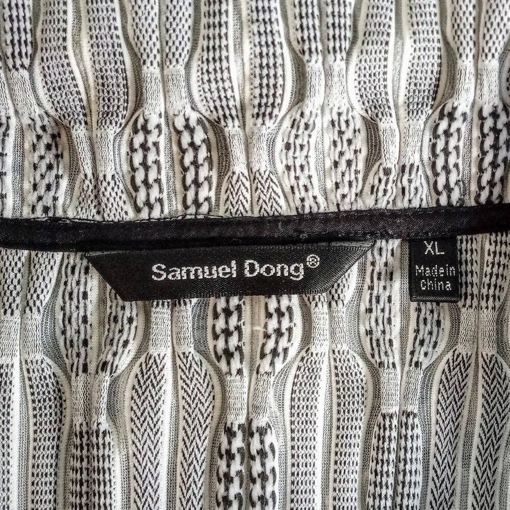 Samuel Dong Black White Stretch Double Zip Jacket - image 3